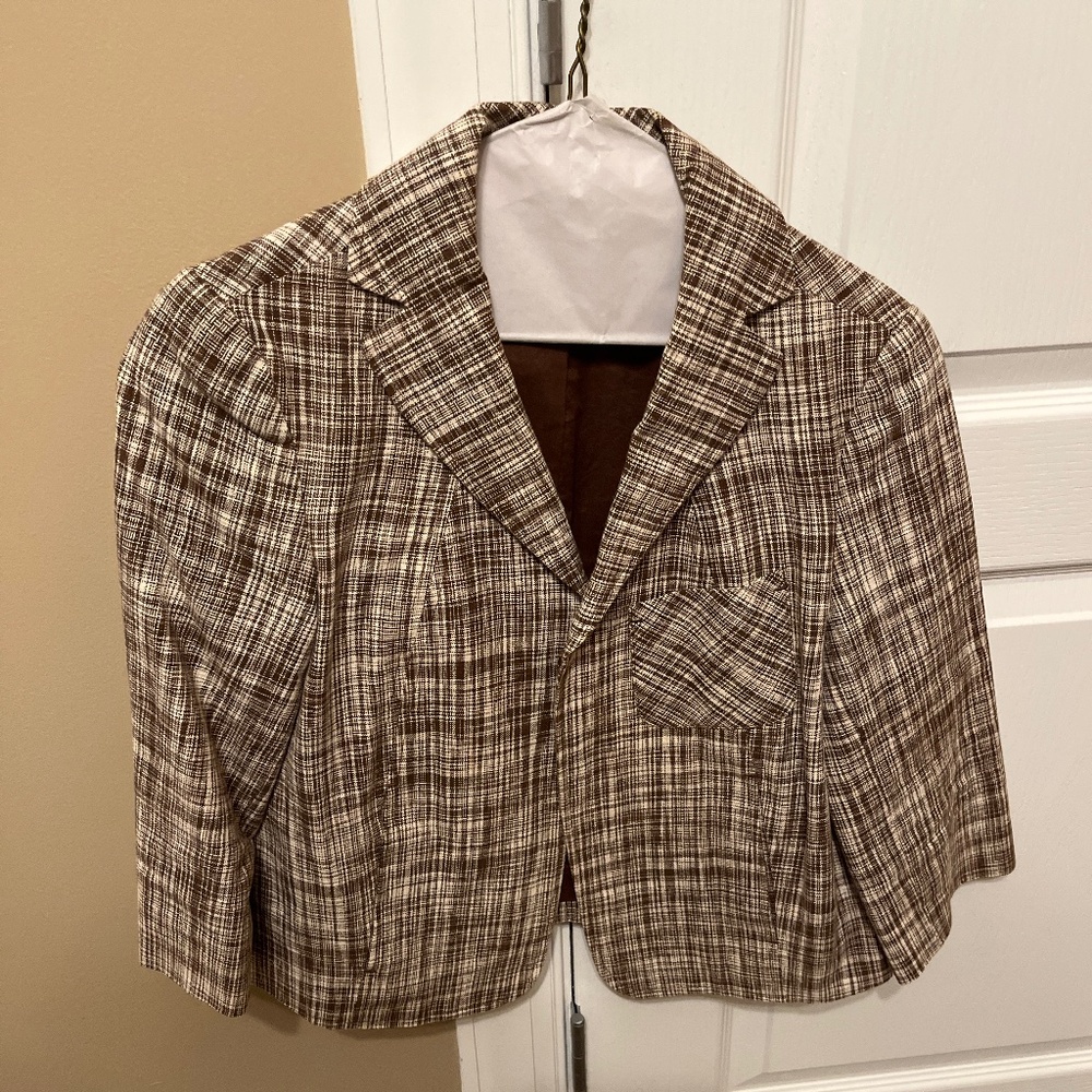 Talbots cream and brown jacket size 6 petite